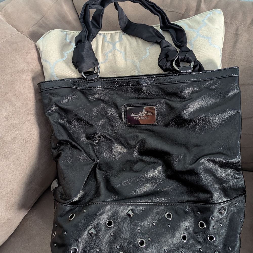 Simply Vera Vera Wang Black Studded Tote